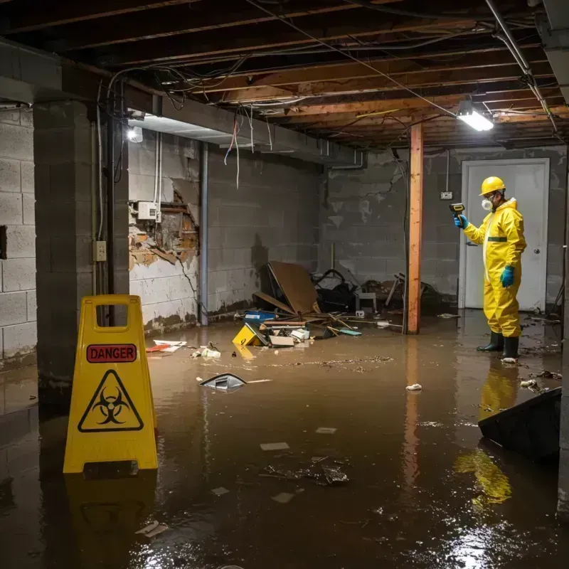 Flooded Basement Electrical Hazard in Fairhope, PA Property