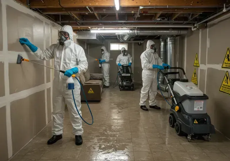 Basement Moisture Removal and Structural Drying process in Fairhope, PA